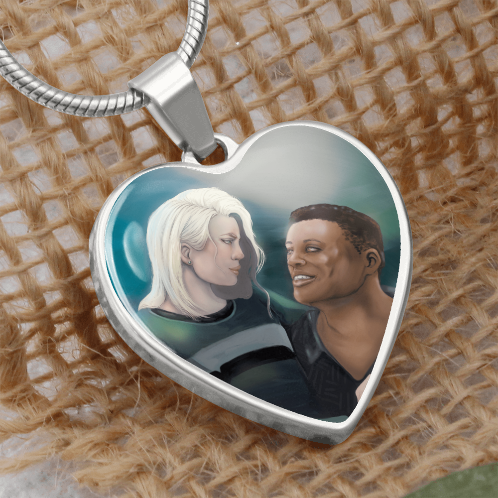 Devan and Carmine Heart Necklace