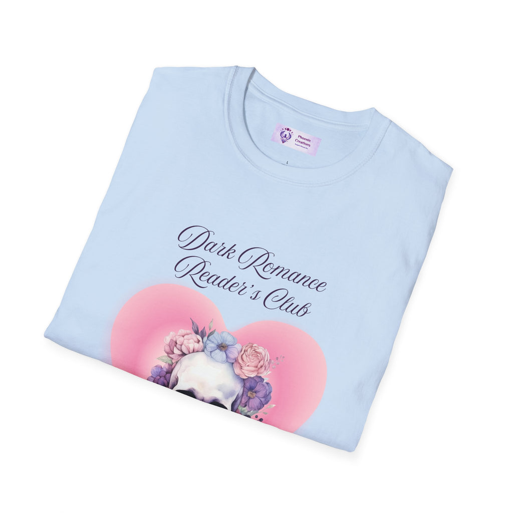 Romantic Skull Graphic T-Shirt - Unisex Softstyle Tee, Gift for Lovers, Valentine's Day, Casual Wear, Boho Style