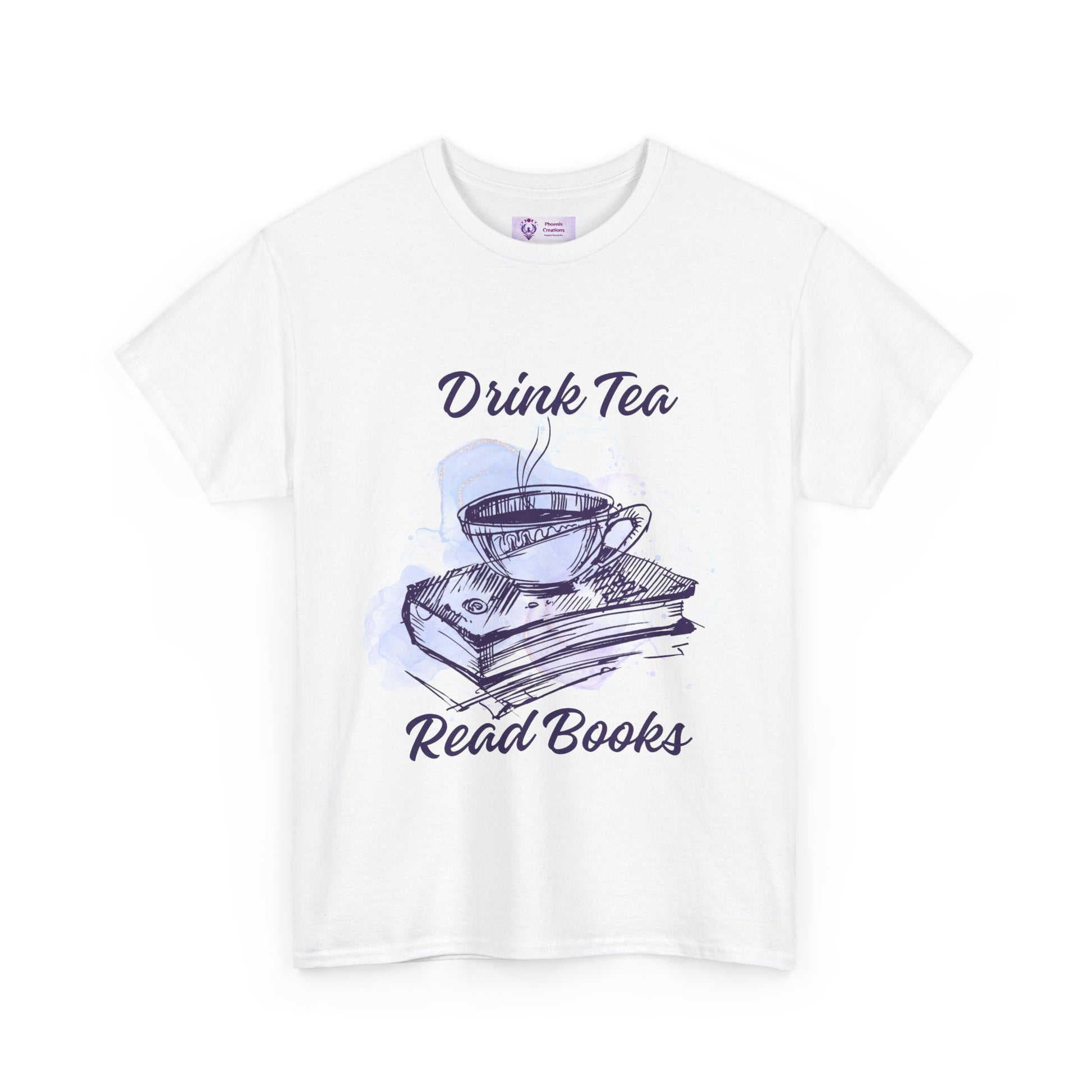 Book Lover's Tea Time Tee, Reading Gift, Cozy Cotton Shirt, Unisex Graphic T-Shirt, Tea and Books Style
