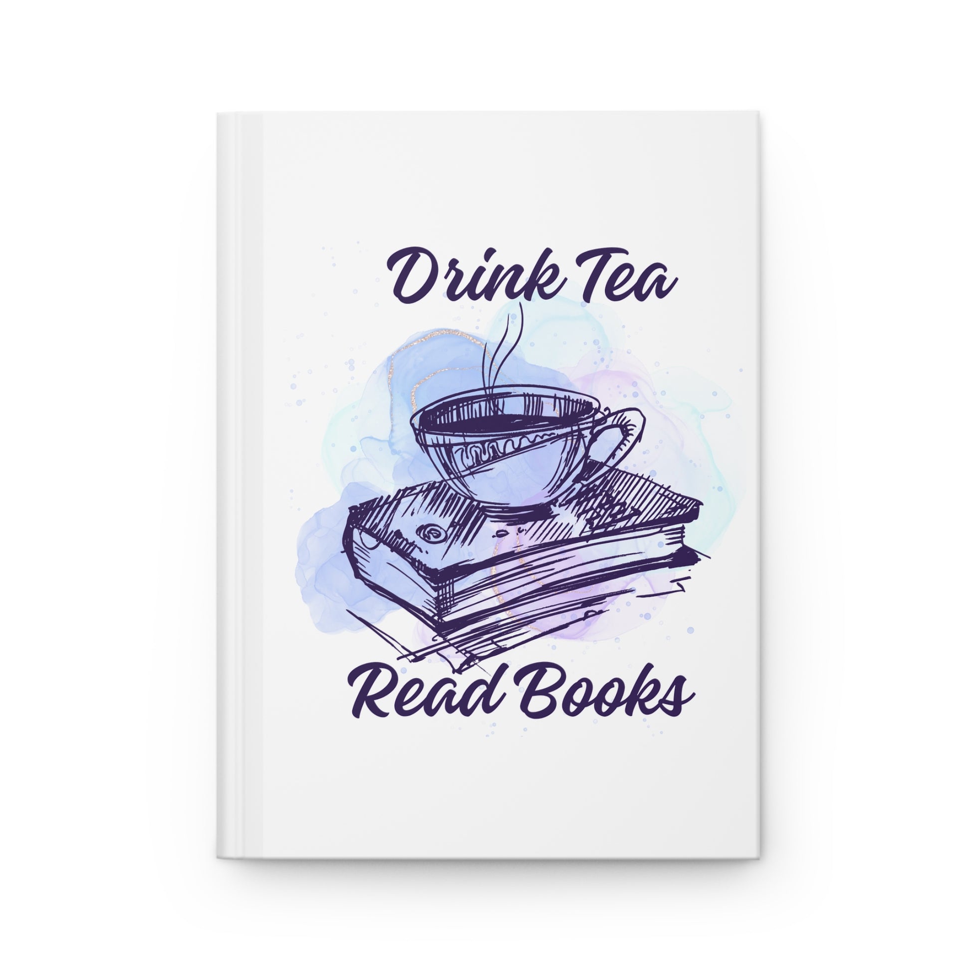 Cozy Hardcover Journal for Tea Lovers, Drink Tea Read Books, Reading Gift, Writer Notebook, Journal for Bookworms, Literary Gifts