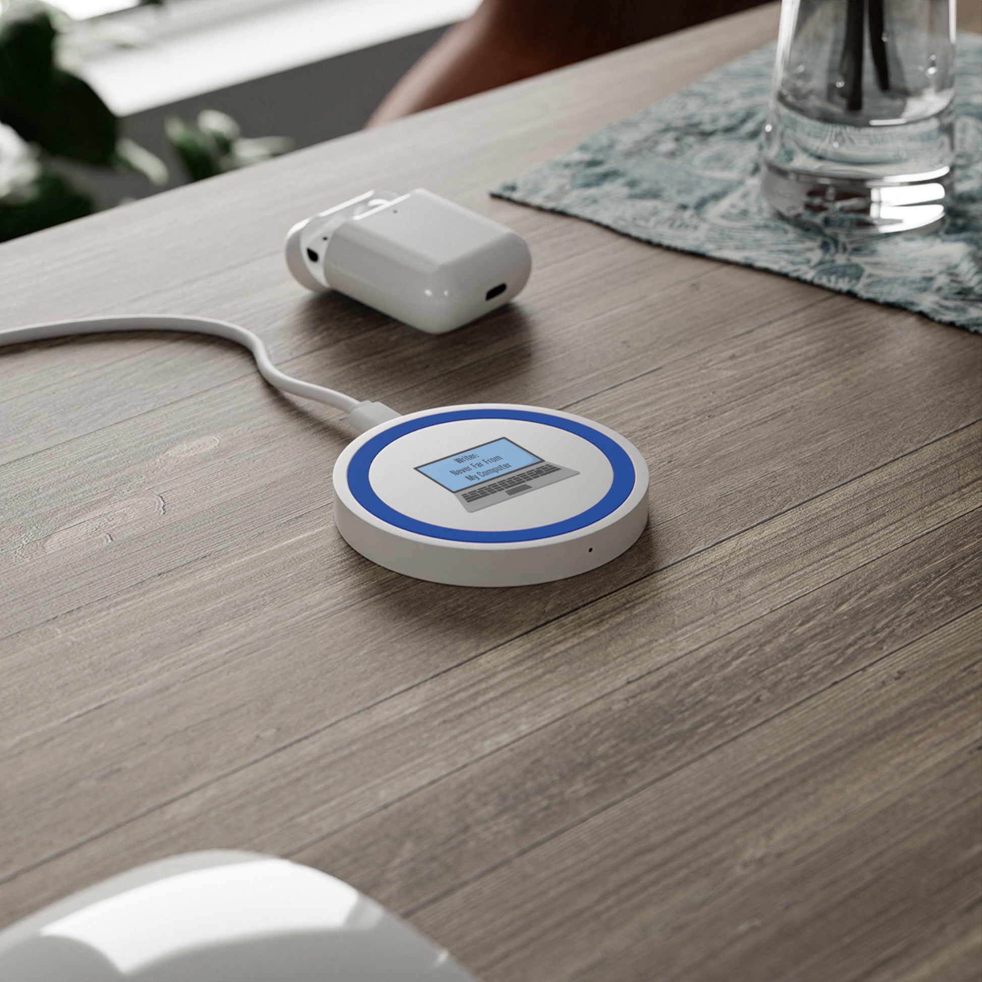Wireless Charging Pad for Writers, Desk Organizer Decor, Tech Gift, Office Essentials, Laptop Lover Accessory