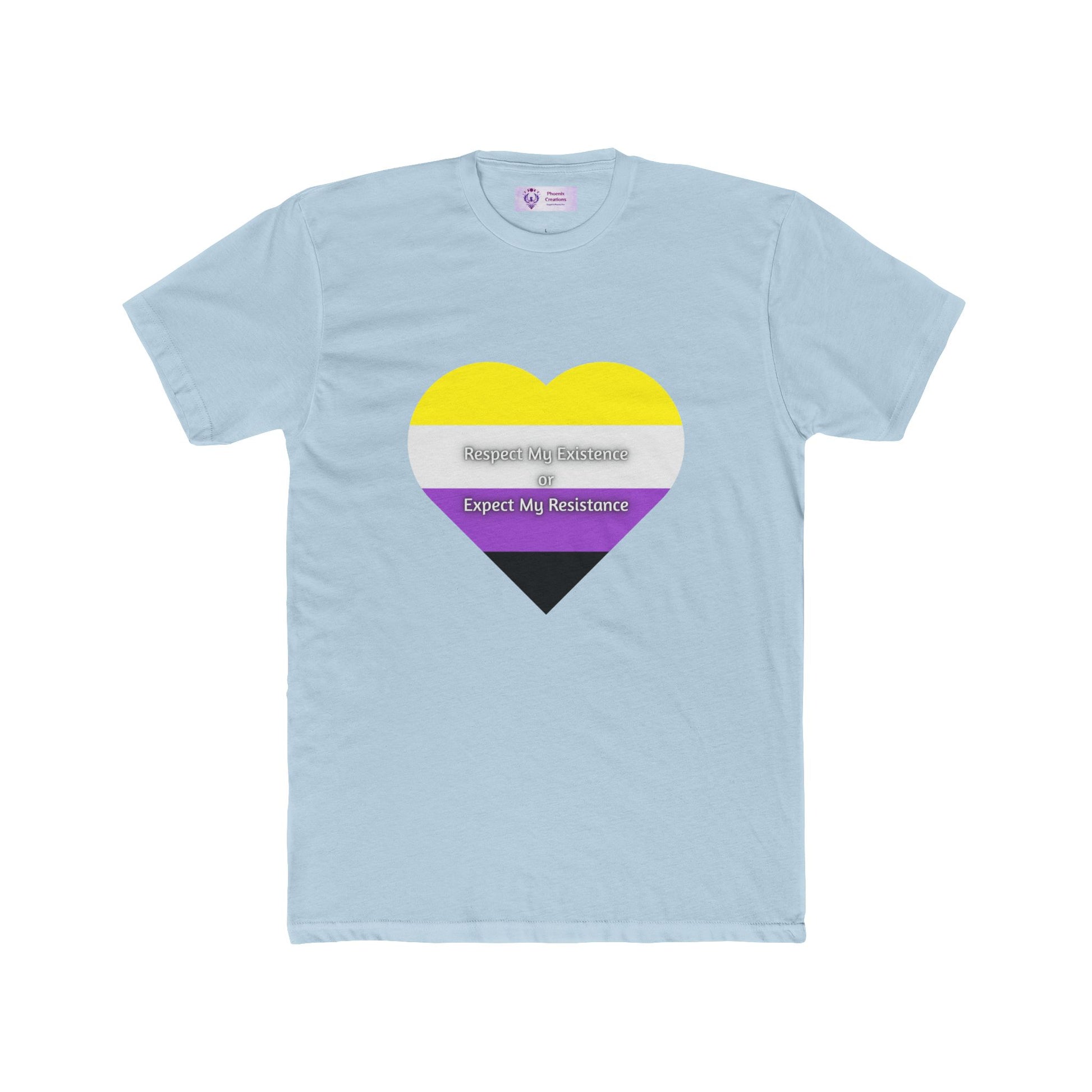 Pride Heart Crew Tee, Unisex Cotton Tee, LGBTQ+ T-Shirt, Expect My Resistance Shirt, Equality Apparel
