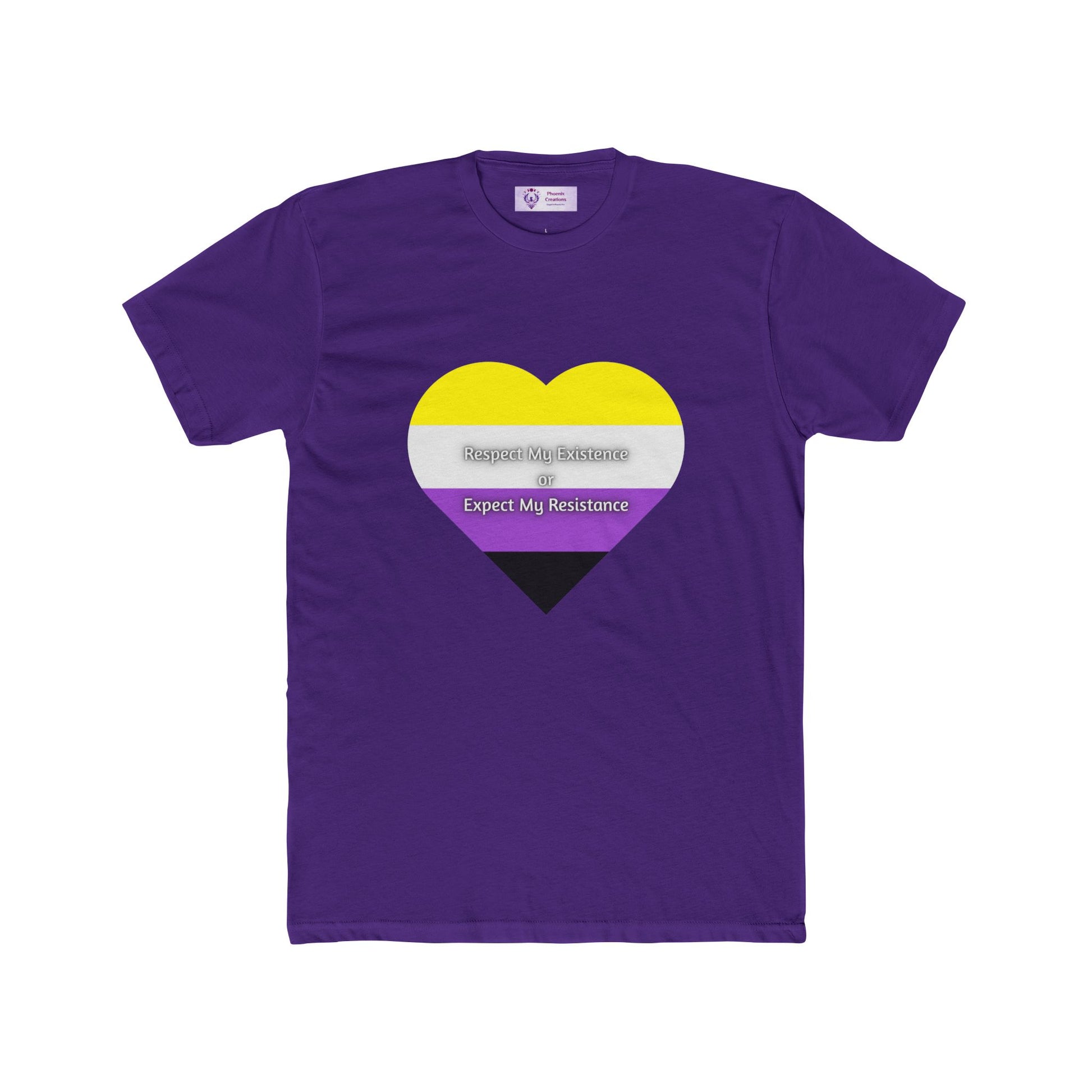Pride Heart Crew Tee, Unisex Cotton Tee, LGBTQ+ T-Shirt, Expect My Resistance Shirt, Equality Apparel