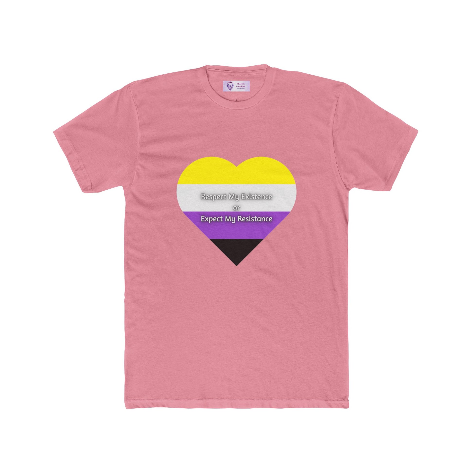 Pride Heart Crew Tee, Unisex Cotton Tee, LGBTQ+ T-Shirt, Expect My Resistance Shirt, Equality Apparel