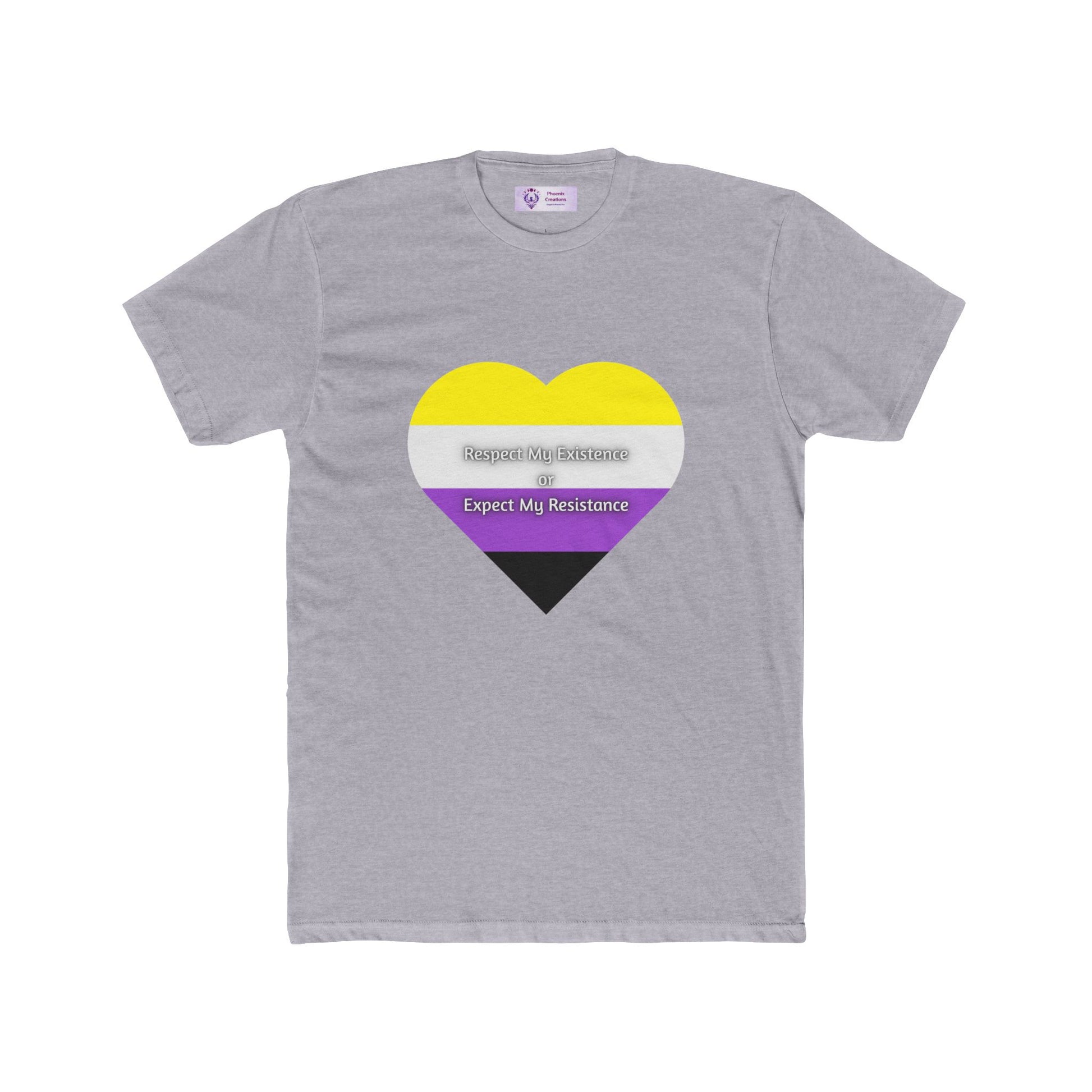 Pride Heart Crew Tee, Unisex Cotton Tee, LGBTQ+ T-Shirt, Expect My Resistance Shirt, Equality Apparel