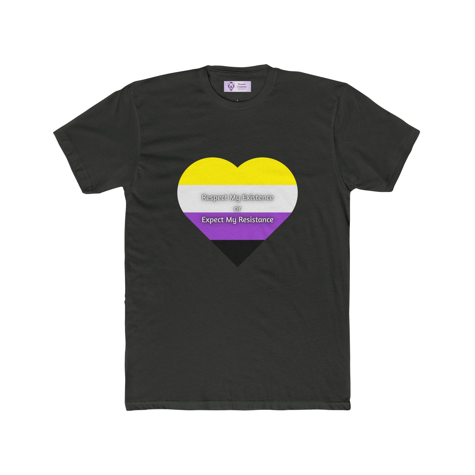 Pride Heart Crew Tee, Unisex Cotton Tee, LGBTQ+ T-Shirt, Expect My Resistance Shirt, Equality Apparel