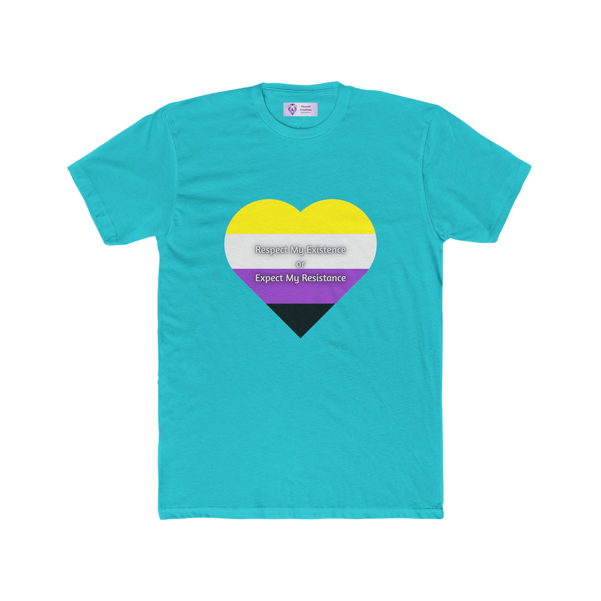 Pride Heart Crew Tee, Unisex Cotton Tee, LGBTQ+ T-Shirt, Expect My Resistance Shirt, Equality Apparel