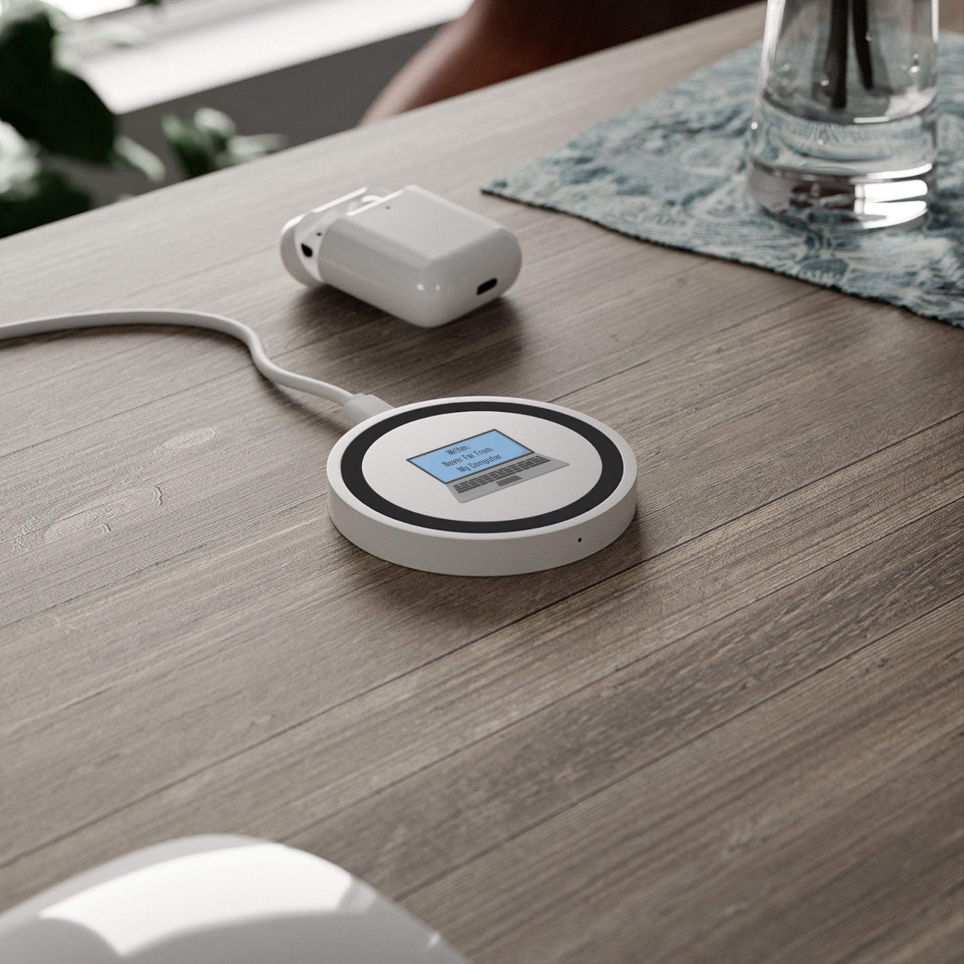 Wireless Charging Pad for Writers, Desk Organizer Decor, Tech Gift, Office Essentials, Laptop Lover Accessory
