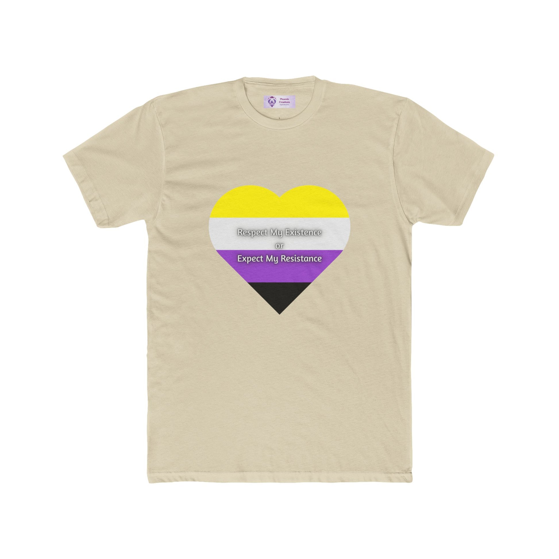 Pride Heart Crew Tee, Unisex Cotton Tee, LGBTQ+ T-Shirt, Expect My Resistance Shirt, Equality Apparel
