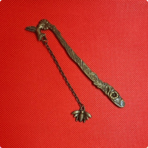 Bee and Hummingbird Metal Bookmark