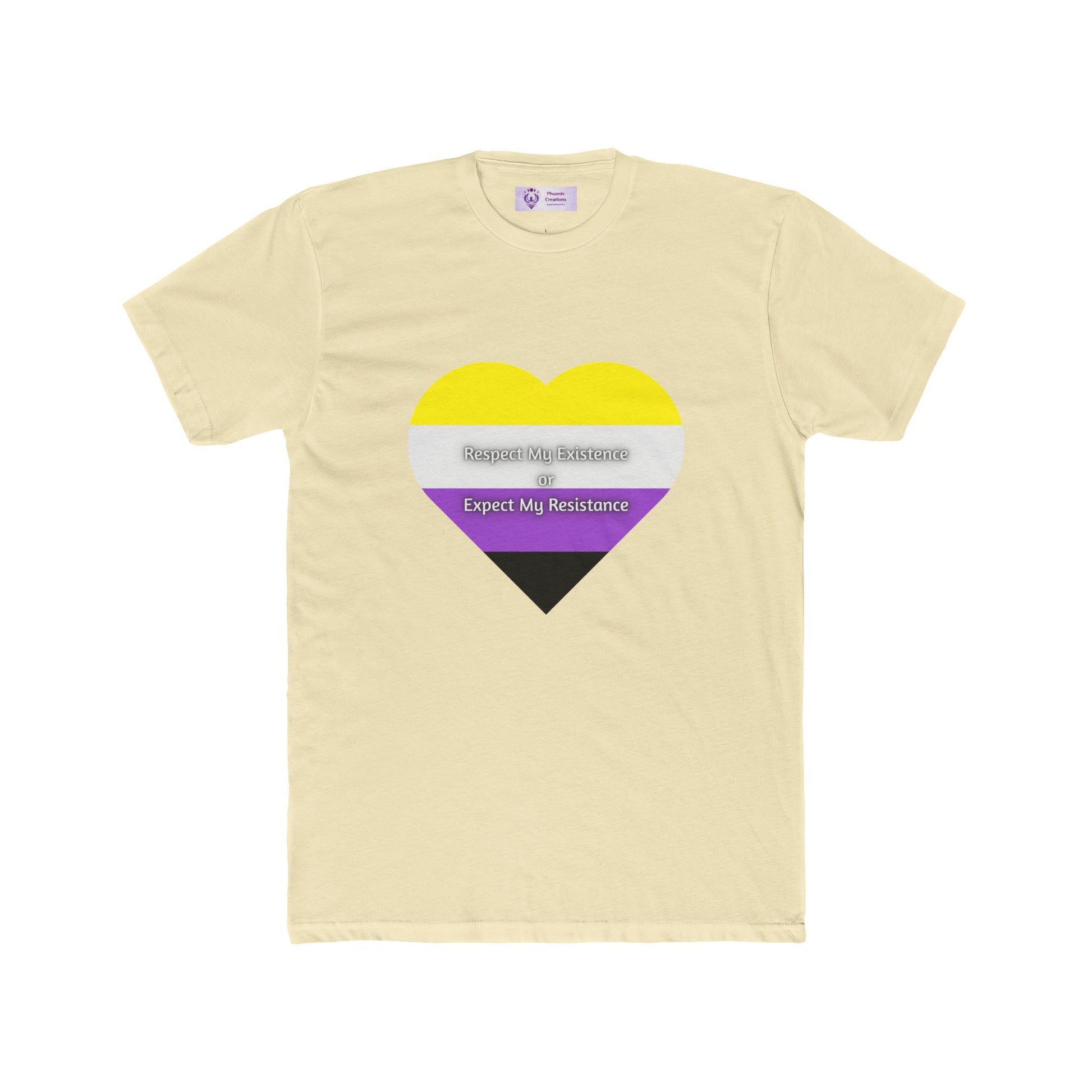 Pride Heart Crew Tee, Unisex Cotton Tee, LGBTQ+ T-Shirt, Expect My Resistance Shirt, Equality Apparel
