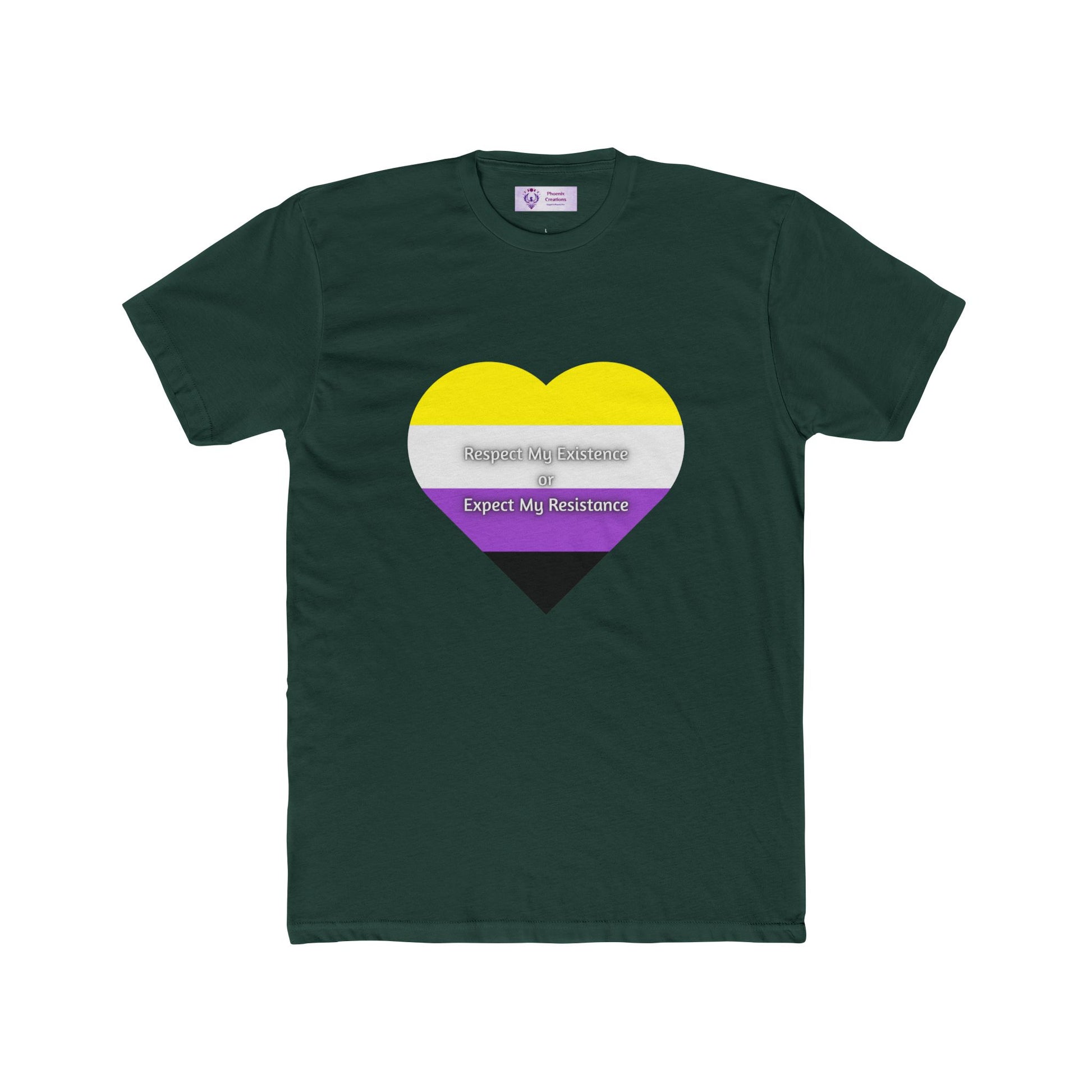 Pride Heart Crew Tee, Unisex Cotton Tee, LGBTQ+ T-Shirt, Expect My Resistance Shirt, Equality Apparel