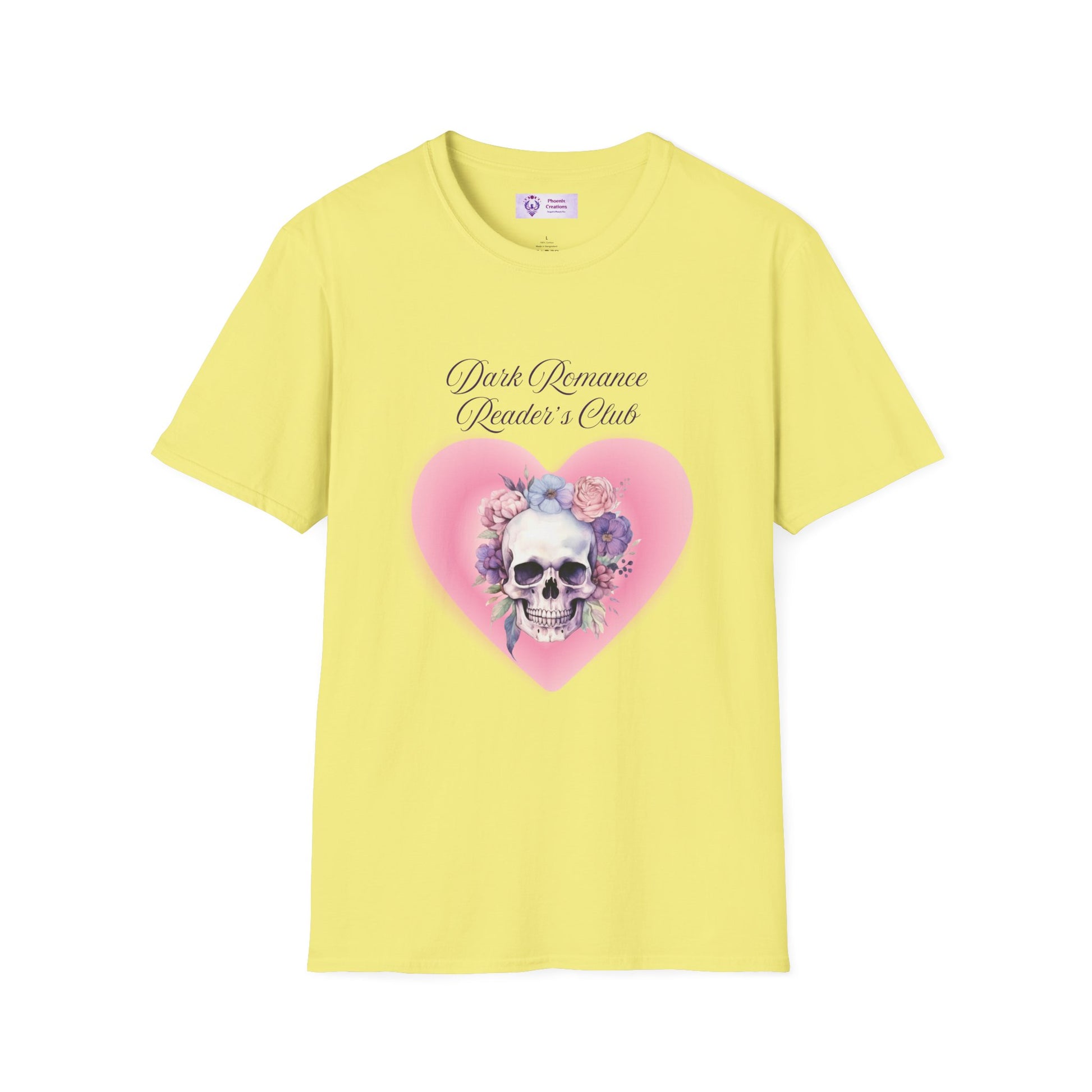 Romantic Skull Graphic T-Shirt - Unisex Softstyle Tee, Gift for Lovers, Valentine's Day, Casual Wear, Boho Style