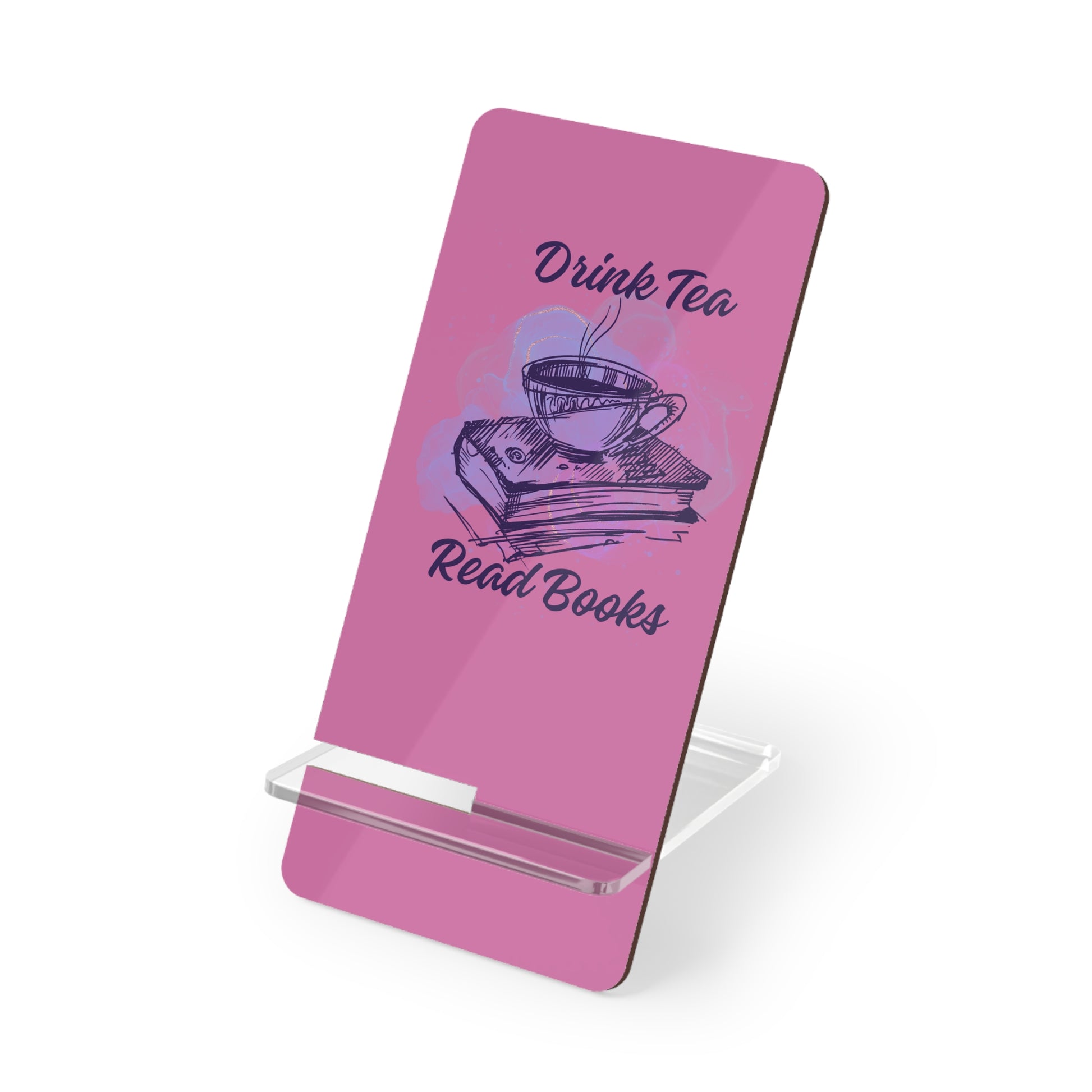 Tea Lovers' Mobile Display Stand | Cute Phone Holder for Reading, Work, Desk Decor, Gift, Cozy Atmosphere, Book Lover's Accessories
