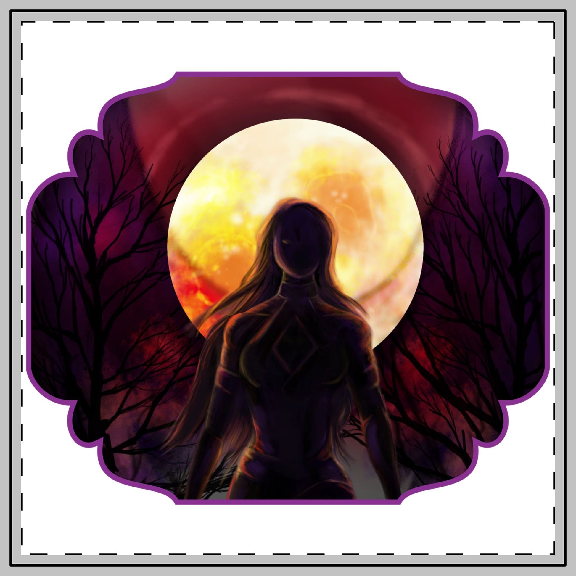 Custom Shape Magnet with Mystical Moon Design, Unique Souvenir, Personalized Gift, Home Decor, Art Collectible