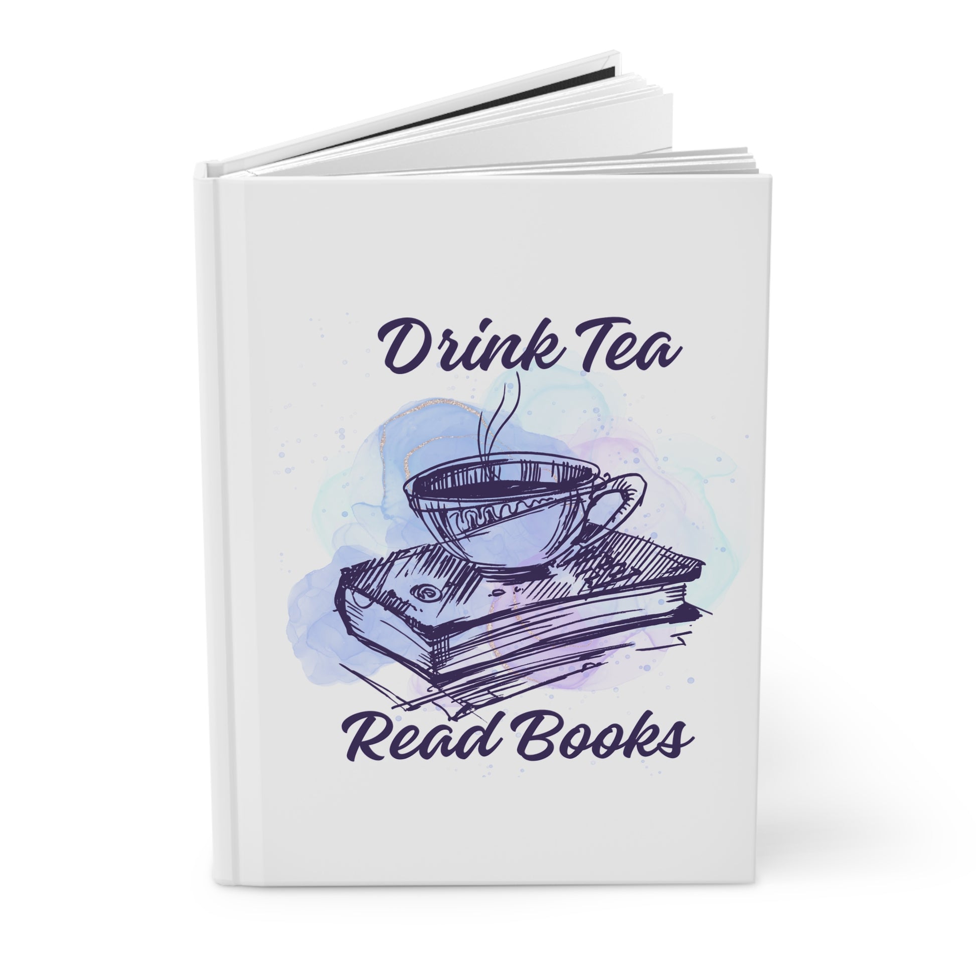 Cozy Hardcover Journal for Tea Lovers, Drink Tea Read Books, Reading Gift, Writer Notebook, Journal for Bookworms, Literary Gifts