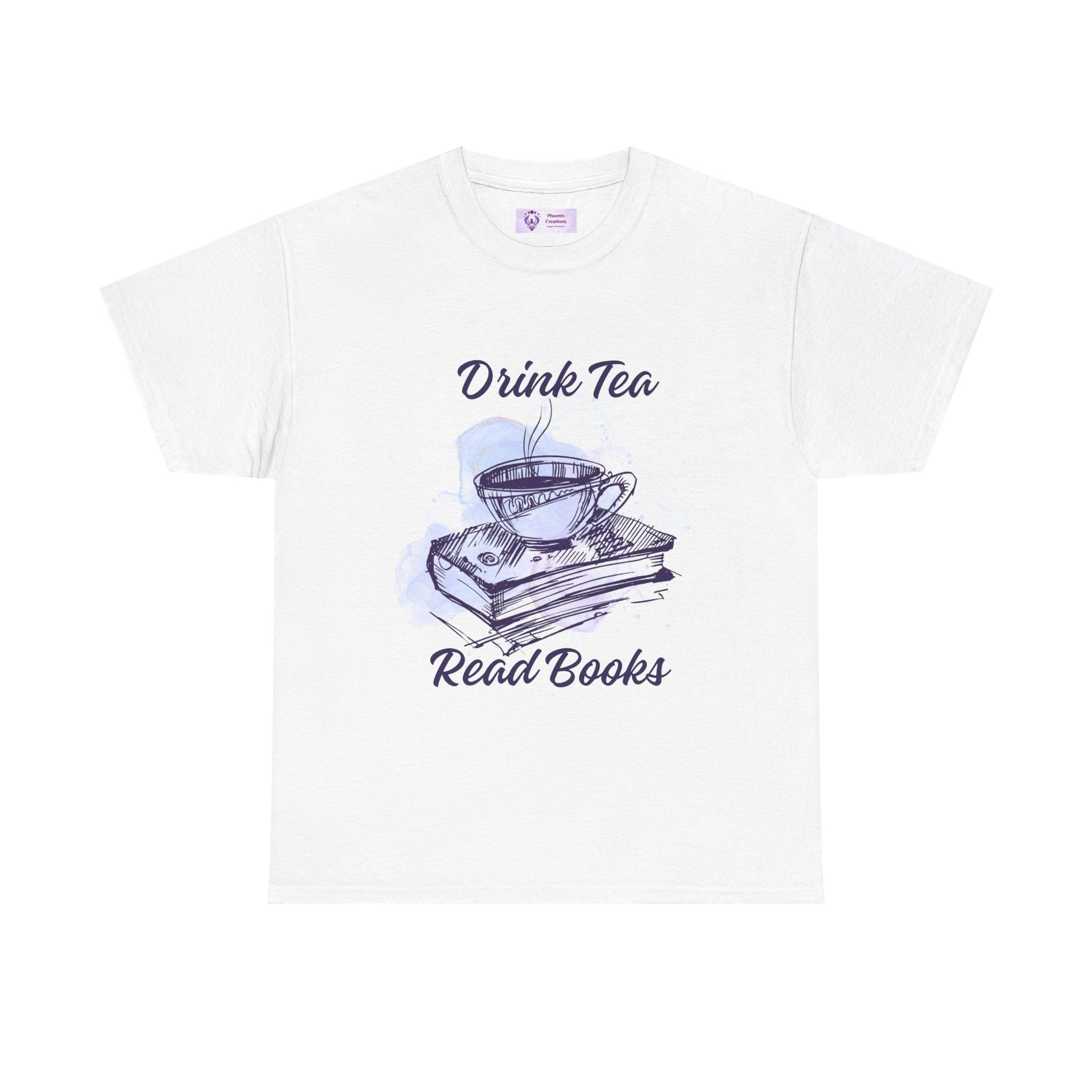 Book Lover's Tea Time Tee, Reading Gift, Cozy Cotton Shirt, Unisex Graphic T-Shirt, Tea and Books Style
