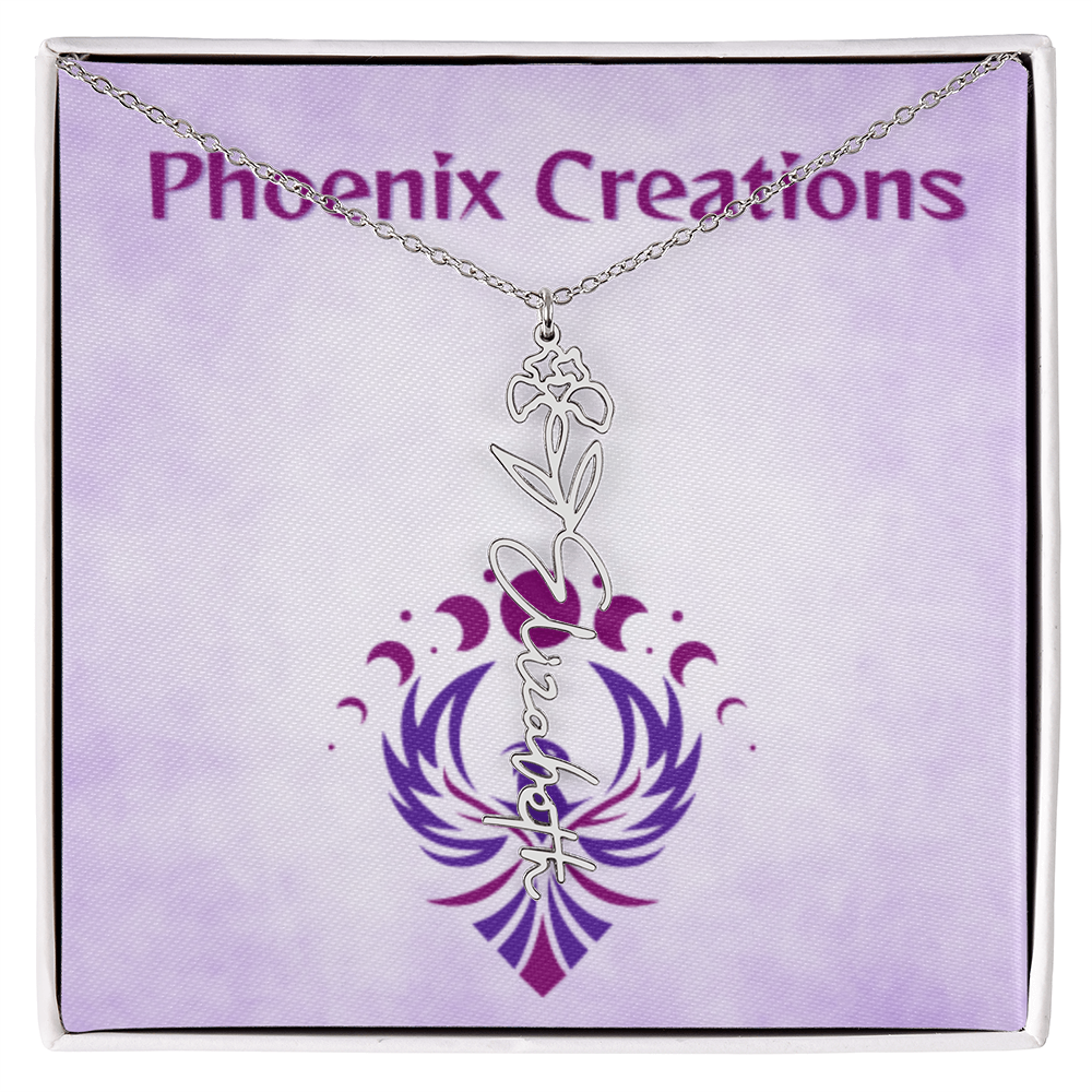 Custom Name and Birth Flower Necklace