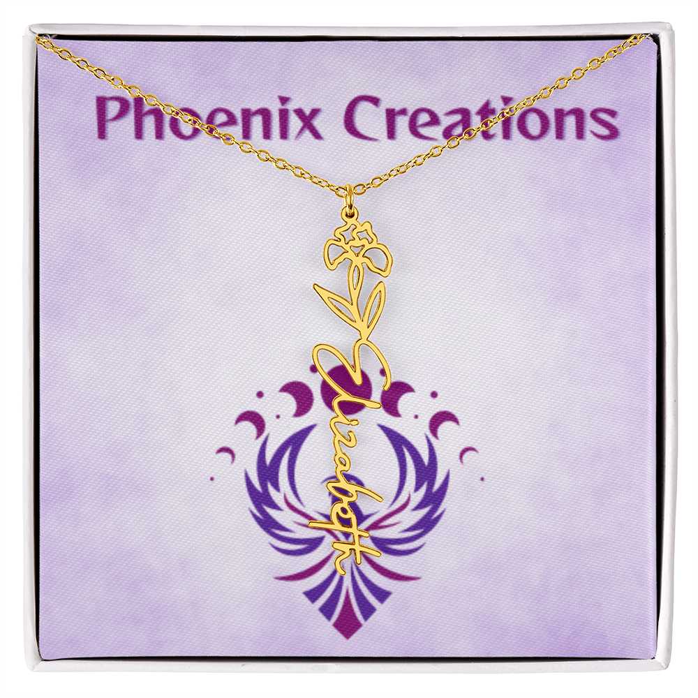 Custom Name and Birth Flower Necklace