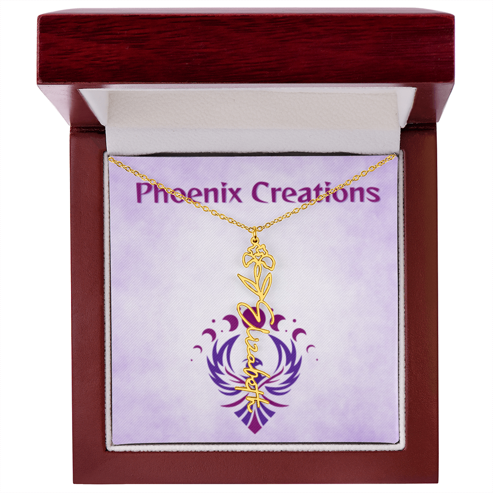 Custom Name and Birth Flower Necklace