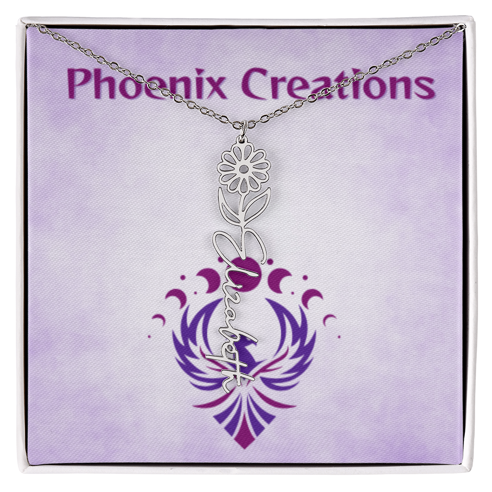 Custom Name and Birth Flower Necklace