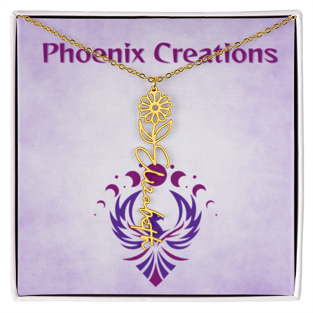Custom Name and Birth Flower Necklace