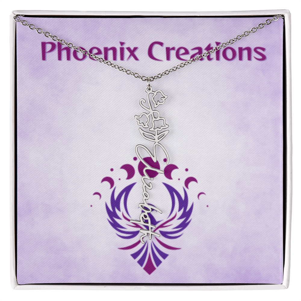 Custom Name and Birth Flower Necklace