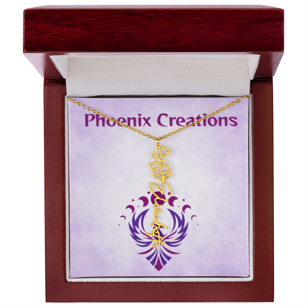Custom Name and Birth Flower Necklace