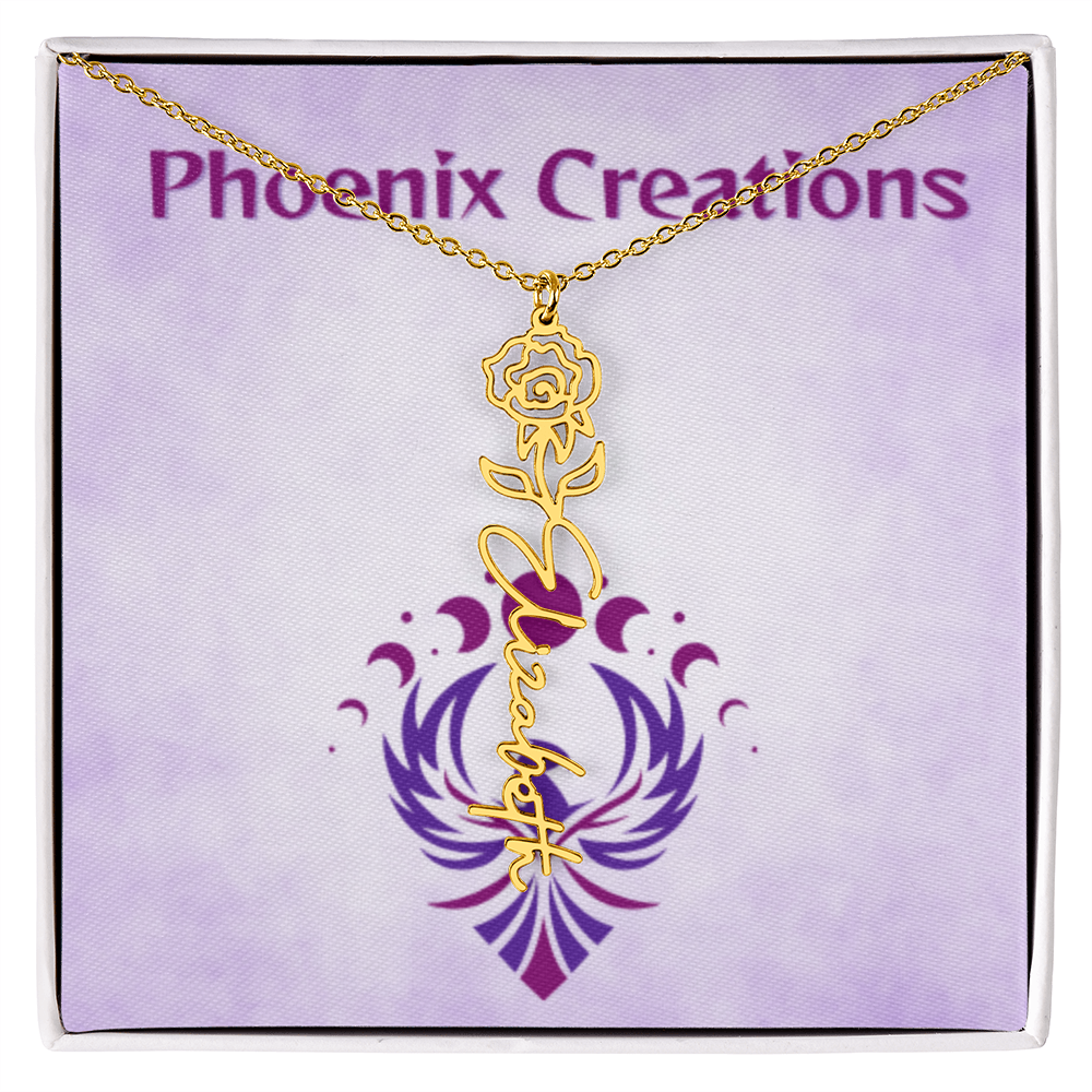 Custom Name and Birth Flower Necklace