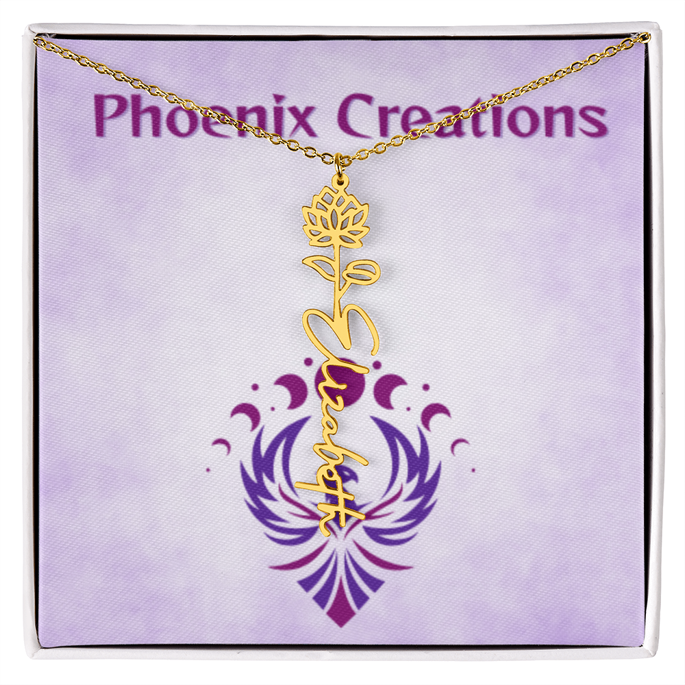 Custom Name and Birth Flower Necklace