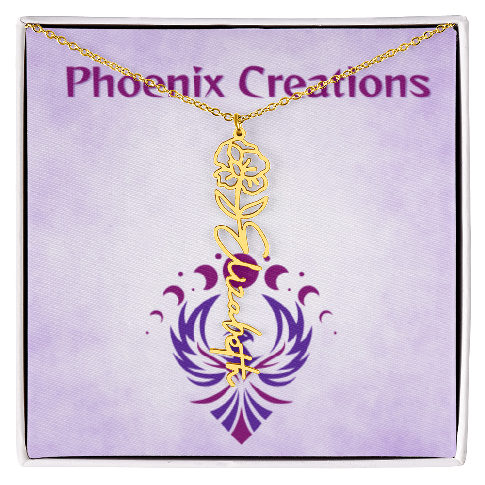 Custom Name and Birth Flower Necklace