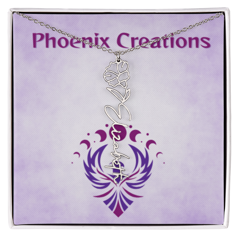 Custom Name and Birth Flower Necklace