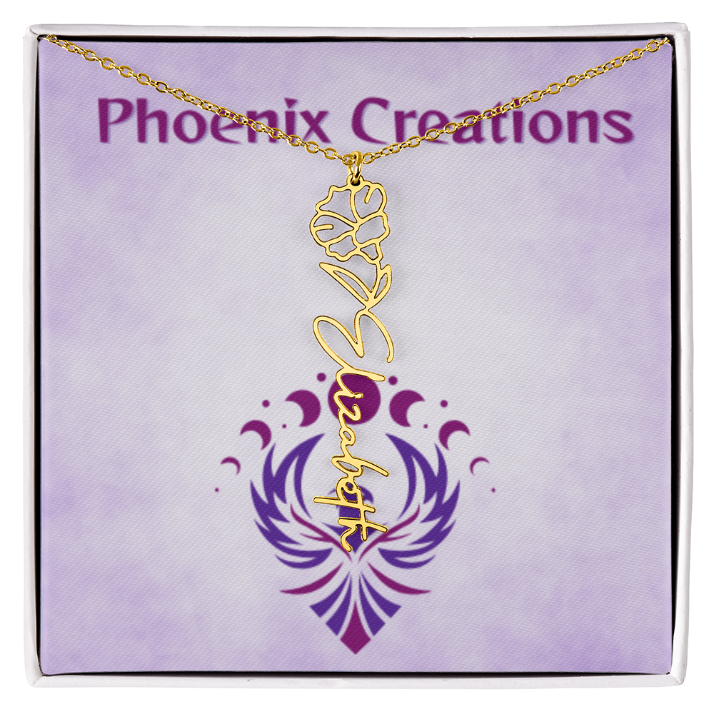 Custom Name and Birth Flower Necklace