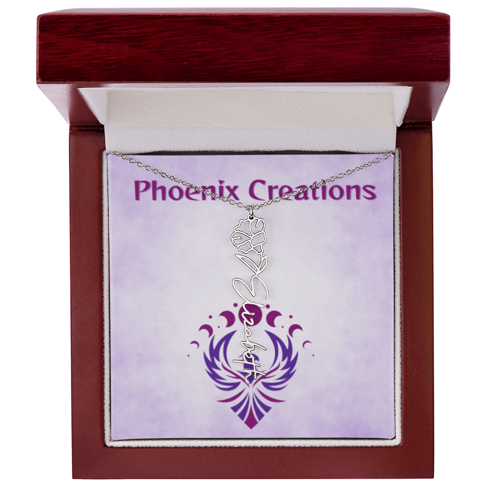 Custom Name and Birth Flower Necklace