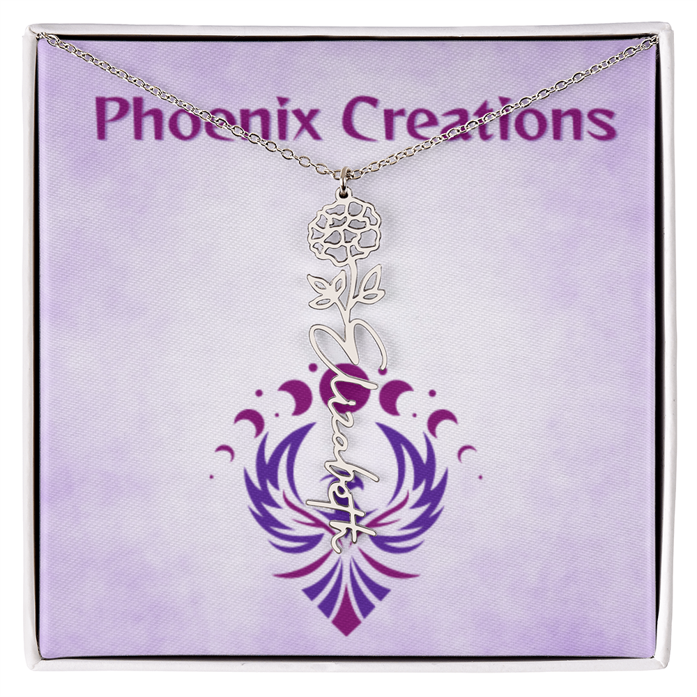 Custom Name and Birth Flower Necklace