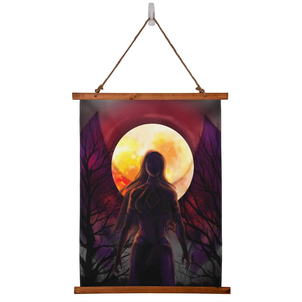 Dark and the Sword Wood Framed Wall Tapestry