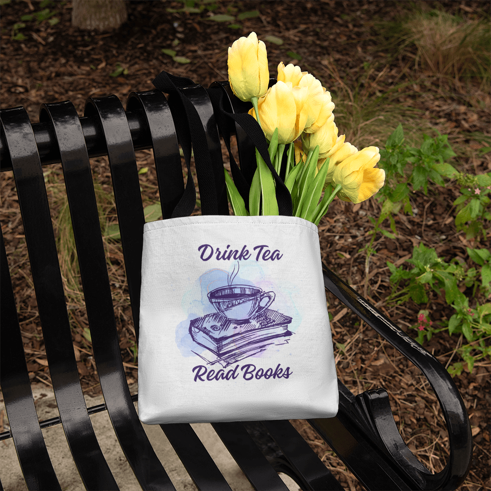Drink Tea Read Books Tote
