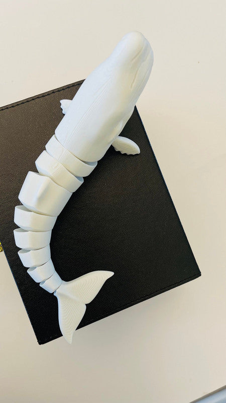 Moby Dick Flexible Toy, Fidget Toy, White Whale, Classic Sea Monster